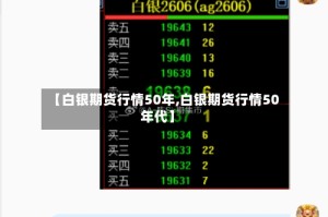 【白银期货行情50年,白银期货行情50年代】