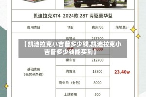 【凯迪拉克小吉普多少钱,凯迪拉克小吉普多少钱能买到】