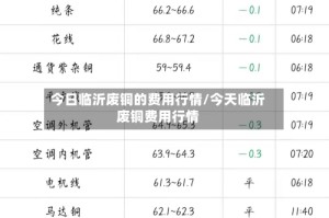 今日临沂废铜的费用行情/今天临沂废铜费用行情