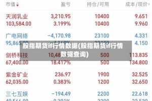 股指期货if行情数据(股指期货if行情数据查询)