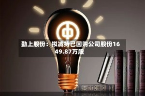 勤上股份：拟减持已回购公司股份1649.87万股