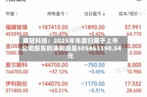 康冠科技：2025年年度归属于上市公司股东的净利润是505461190.54元