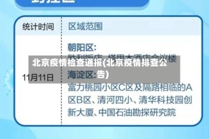 北京疫情检查通报(北京疫情排查公告)
