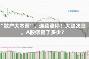 “散户大本营”，连续涨停！大跌次日，A股修复了多少？