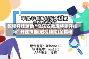 教程开挂辅助“微乐安徽麻将能开挂吗”开挂神器{透视辅助}全揭秘