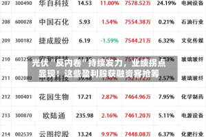 光伏“反内卷”持续发力，业绩拐点显现！这些盈利股获融资客抢筹