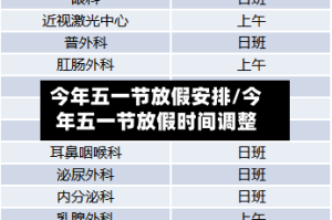 今年五一节放假安排/今年五一节放假时间调整