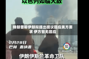 特朗普称伊朗拟提出提议回应美方要求 伊方暂无回应