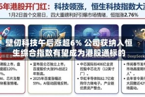壁仞科技午后涨超6% 公司获纳入恒生综合指数有望成为港股通标的