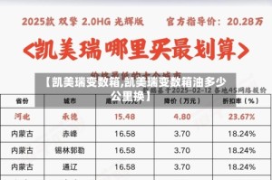【凯美瑞变数箱,凯美瑞变数箱油多少公里换】