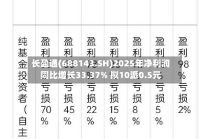 长盈通(688143.SH)2025年净利润同比增长33.37% 拟10派0.5元