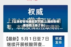 【上海疫情传播指数下降,上海疫情传播指数下降了吗】
