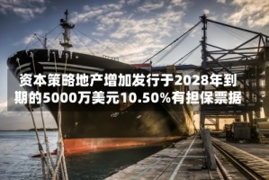 资本策略地产增加发行于2028年到期的5000万美元10.50%有担保票据