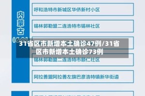 31省区市新增本土确诊47例/31省区市新增本土确诊73例