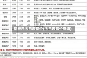 铝费用今日废铝价(今日废铝价查询)