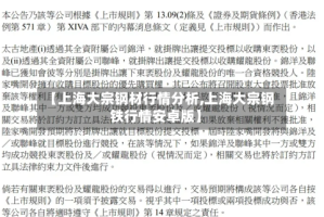 【上海大宗钢材行情分析,上海大宗钢铁行情安卓版】