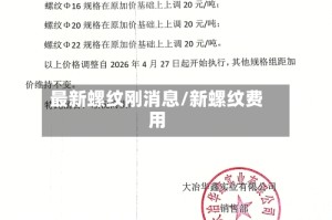 最新螺纹刚消息/新螺纹费用
