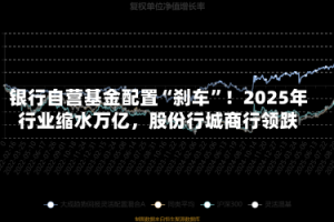 银行自营基金配置“刹车”！2025年行业缩水万亿，股份行城商行领跌