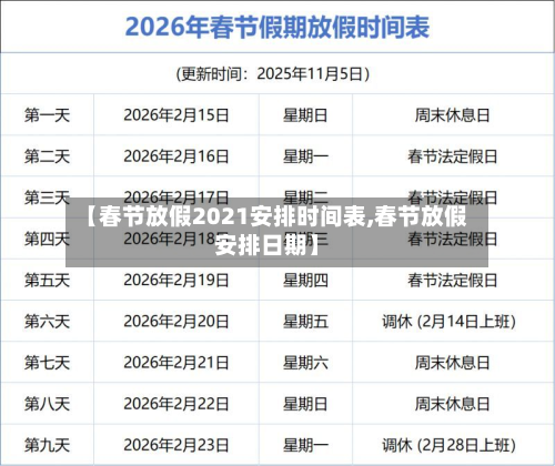 【春节放假2021安排时间表,春节放假安排日期】-第2张图片