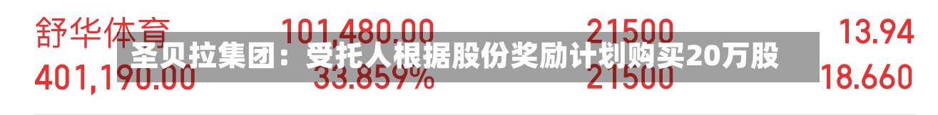 圣贝拉集团：受托人根据股份奖励计划购买20万股-第1张图片
