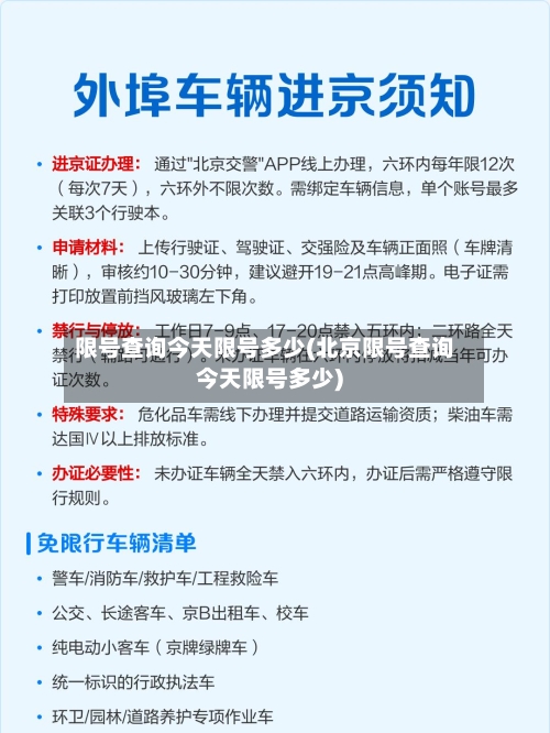 限号查询今天限号多少(北京限号查询今天限号多少)-第1张图片