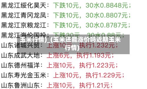 玉米行情)_(玉米还能涨价吗近期玉米行情)-第2张图片