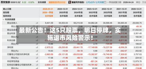 最新公告！这5只股票，明日停牌	，实施退市风险警示！-第1张图片