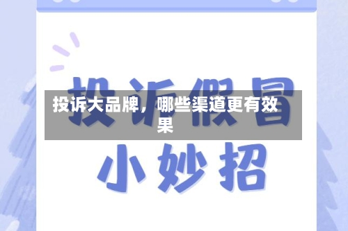 投诉大品牌，哪些渠道更有效果-第1张图片