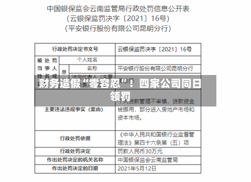 财务造假“零容忍”！四家公司同日领罚-第1张图片