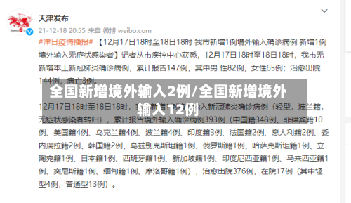 全国新增境外输入2例/全国新增境外输入12例-第1张图片