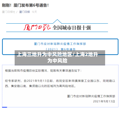 上海三地升为中风险地区/上海2地升为中风险-第1张图片