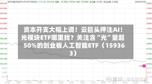 资本开支大幅上调！云巨头押注AI！光模块ETF哪里找？关注含“光	”量超50%的创业板人工智能ETF（159363）-第2张图片