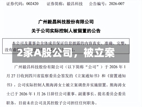 2家A股公司，被立案-第3张图片