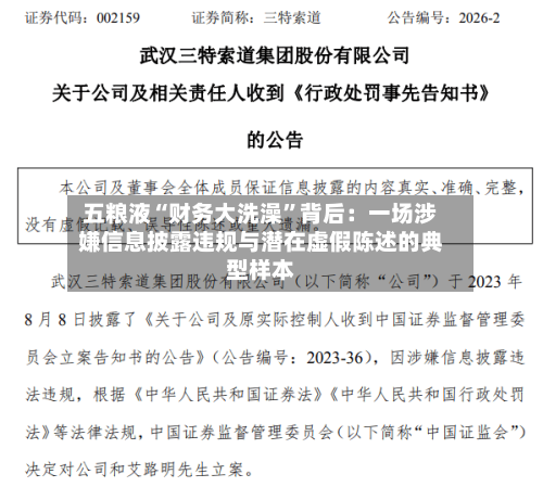 五粮液“财务大洗澡”背后：一场涉嫌信息披露违规与潜在虚假陈述的典型样本-第2张图片