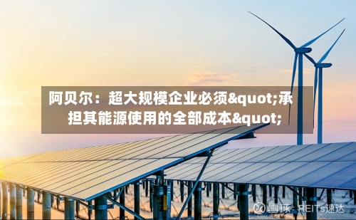 阿贝尔：超大规模企业必须"承担其能源使用的全部成本"-第2张图片