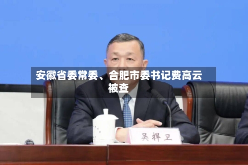 安徽省委常委、合肥市委书记费高云被查-第1张图片