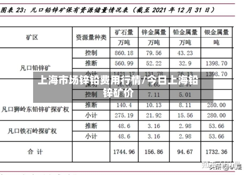 上海市场锌铅费用行情/今日上海铅锌矿价-第3张图片