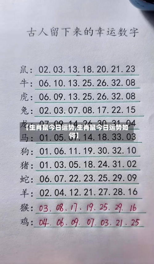 【生肖鼠今日运势,生肖鼠今日运势如何】-第1张图片