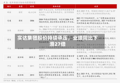 实达集团股价持续承压，业绩同比下滑27倍-第1张图片