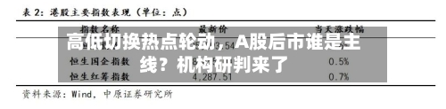 高低切换热点轮动，A股后市谁是主线？机构研判来了-第1张图片
