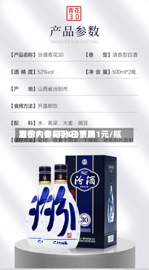酒价内参5月9日费用发布：青花汾20下跌1元/瓶-第1张图片