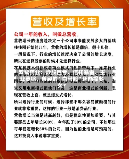 双鹭药业：炒股巨亏、信托暴雷、主业萎缩，曾经的“白马股”还能撑多久？-第1张图片