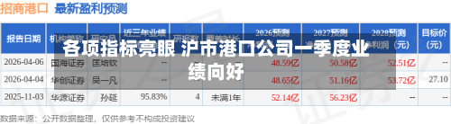 各项指标亮眼 沪市港口公司一季度业绩向好-第1张图片