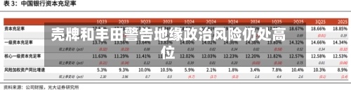 壳牌和丰田警告地缘政治风险仍处高位-第1张图片