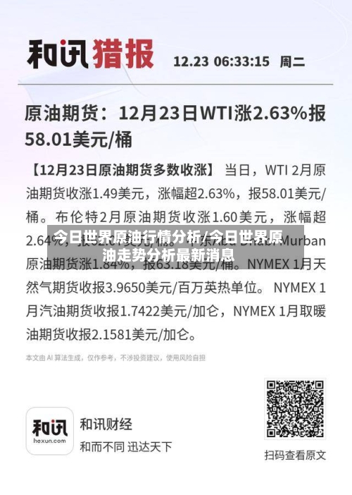 今日世界原油行情分析/今日世界原油走势分析最新消息-第1张图片
