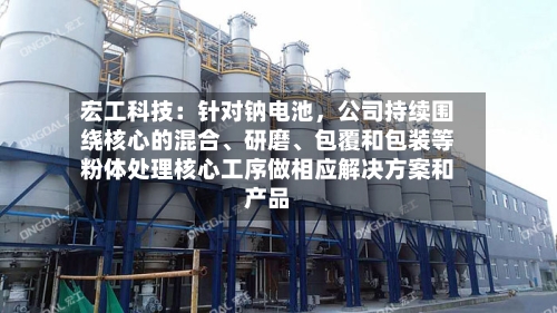 宏工科技：针对钠电池	，公司持续围绕核心的混合、研磨、包覆和包装等粉体处理核心工序做相应解决方案和产品-第1张图片