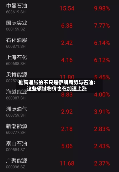 推高通胀的不只是伊朗局势与石油：这些领域物价也在加速上涨-第3张图片