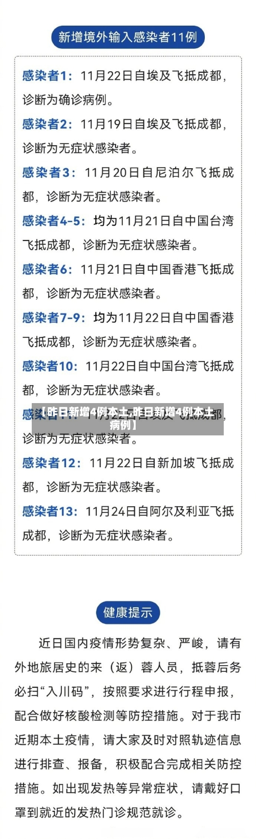 【昨日新增4例本土,昨日新增4例本土病例】-第2张图片