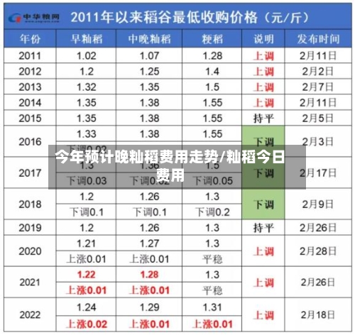 今年预计晚籼稻费用走势/籼稻今日费用-第2张图片