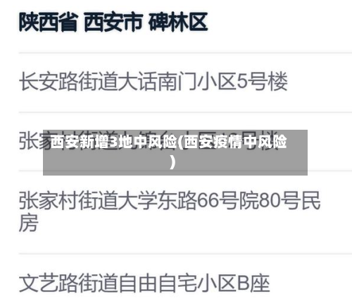 西安新增3地中风险(西安疫情中风险)-第2张图片